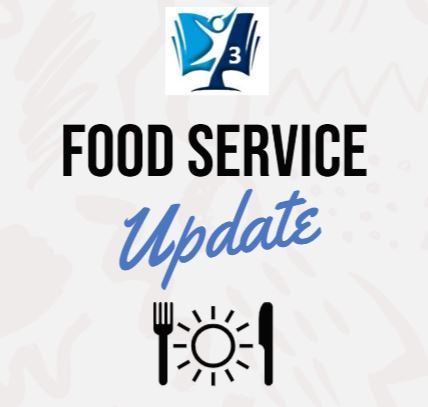 Food Service Update Graphic with a plate, fork, & knife