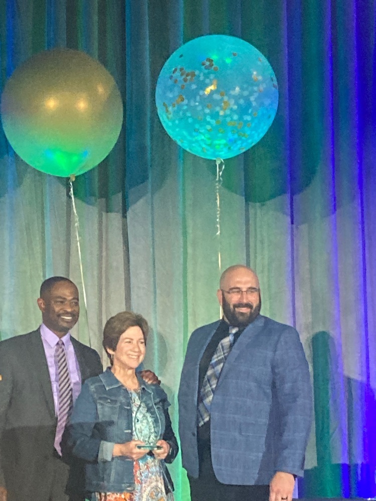 Mrs. Harris receiving her award!