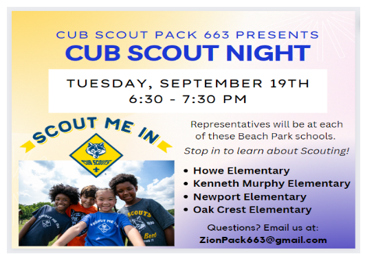 Cub Scout Night September 19